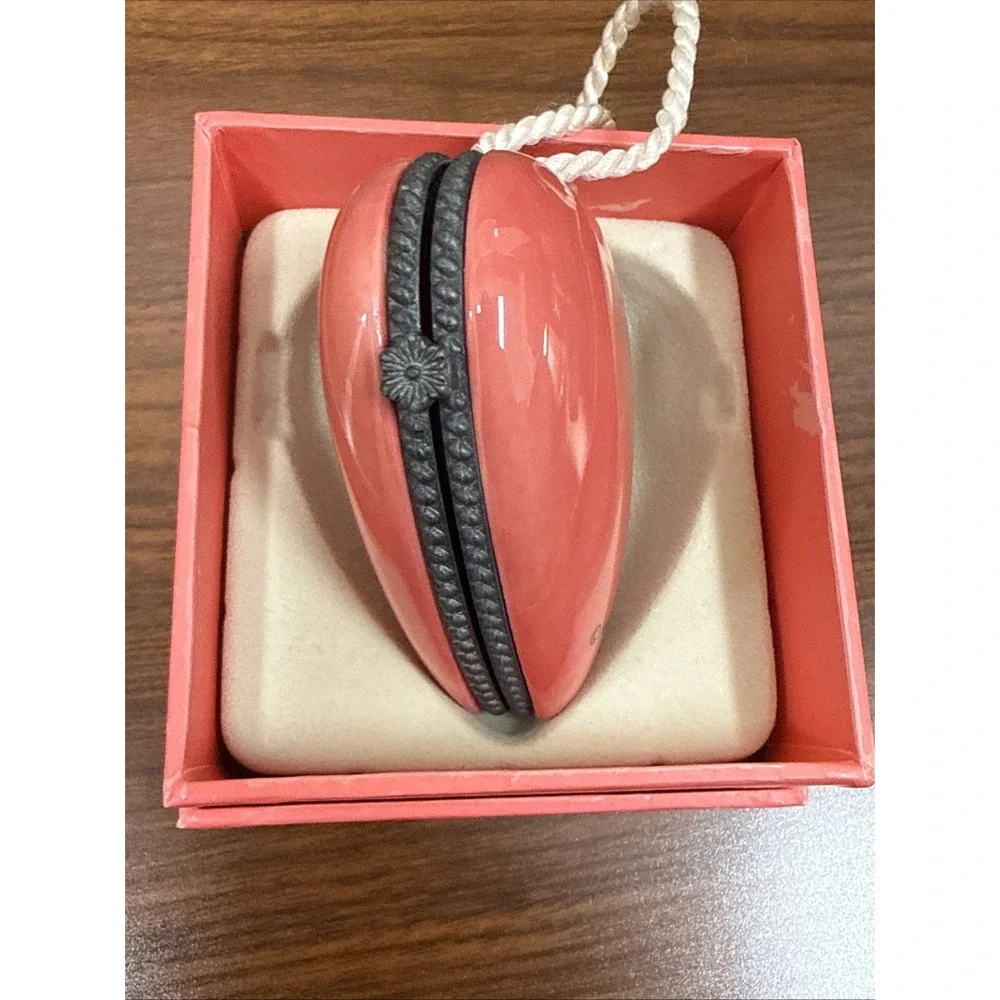 Hallmark HEART Photo Frame Pink Porcelain Signature Ornament  